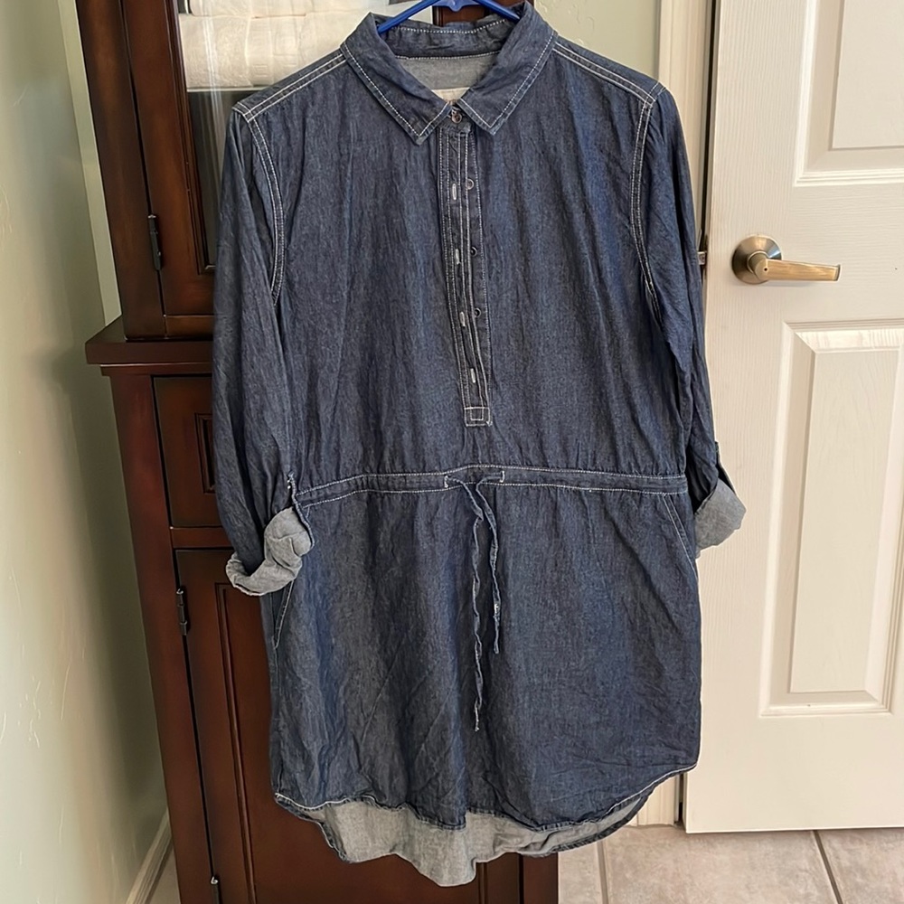Long sleeve denim casual dress